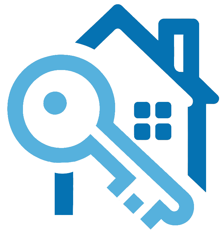 Startlogo. Haus mit Schlüssel davor